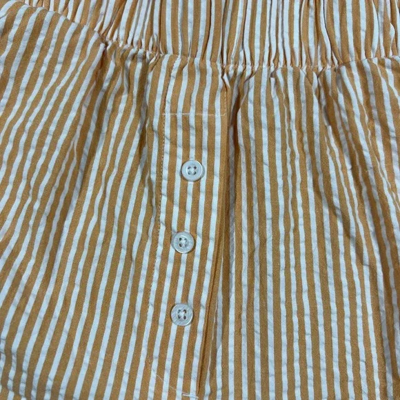 Daily Drills Shorts Womens XS/S Seersucker Resort Orange White Beach - Picture 8 of 12
